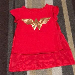 Wonder woman shirt with detachable cape